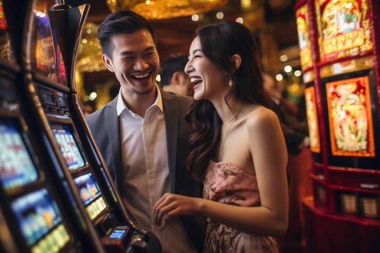 Fa Cai Shen Deluxe five-reel slot game on gbo777 login mobile app with bonus round animation